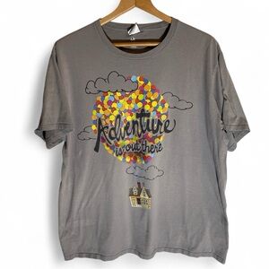 E7- Disney Pixar UP Gray Adventure Graphic T-Shirt